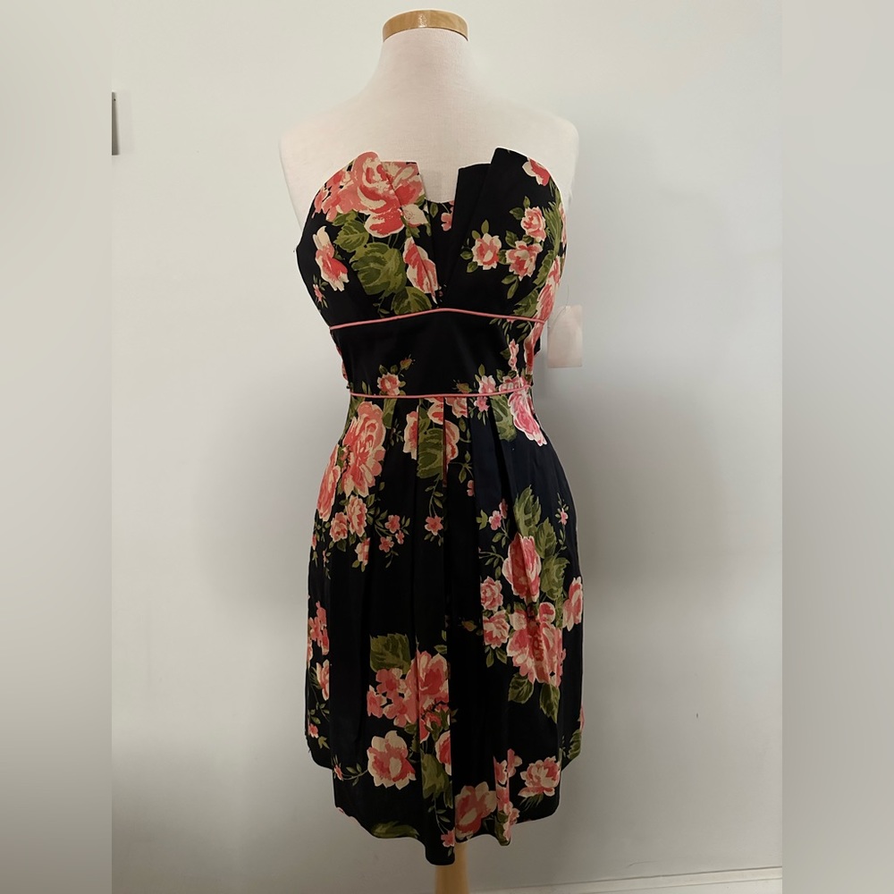Floral Strapless Mini Dress